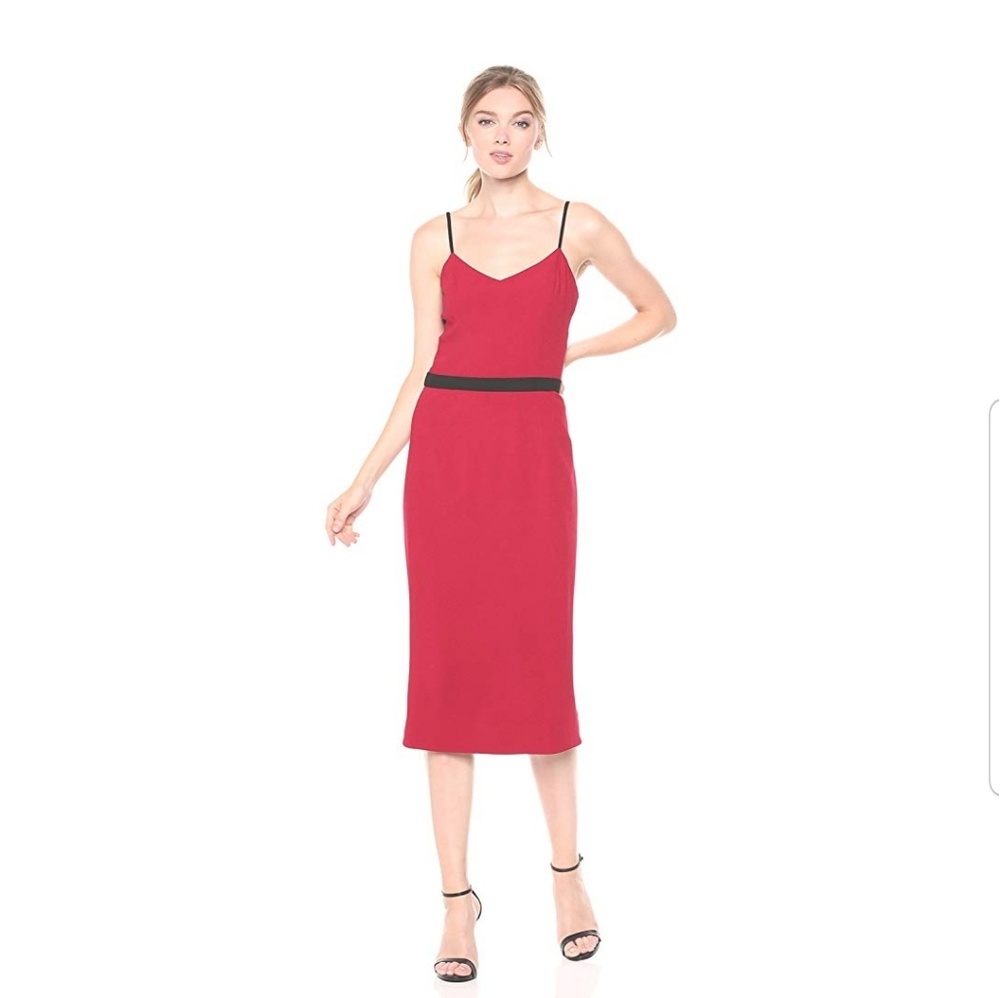 Midi red cocktail dress